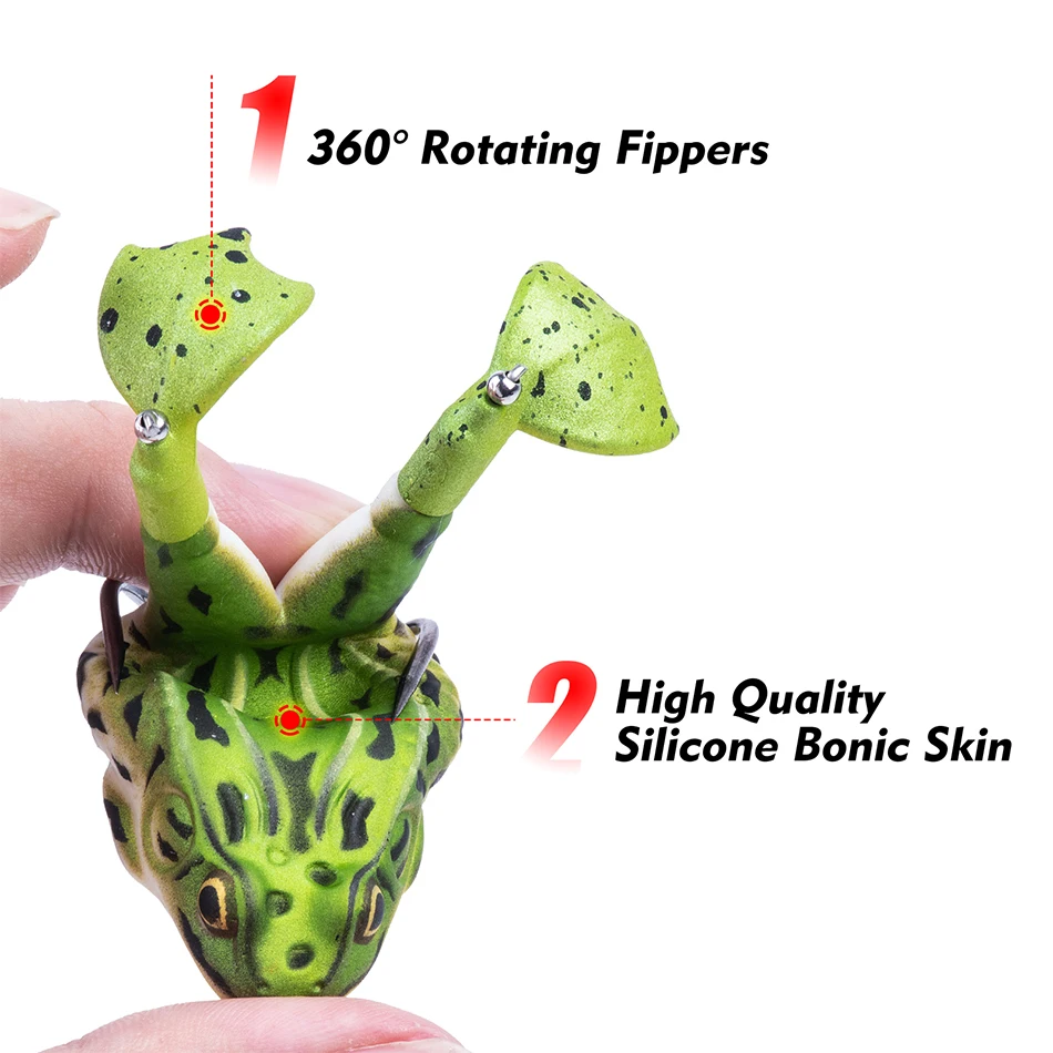 Goture Topwater Frog Señuelo Rana para Lubina y Trucha - imagen 4