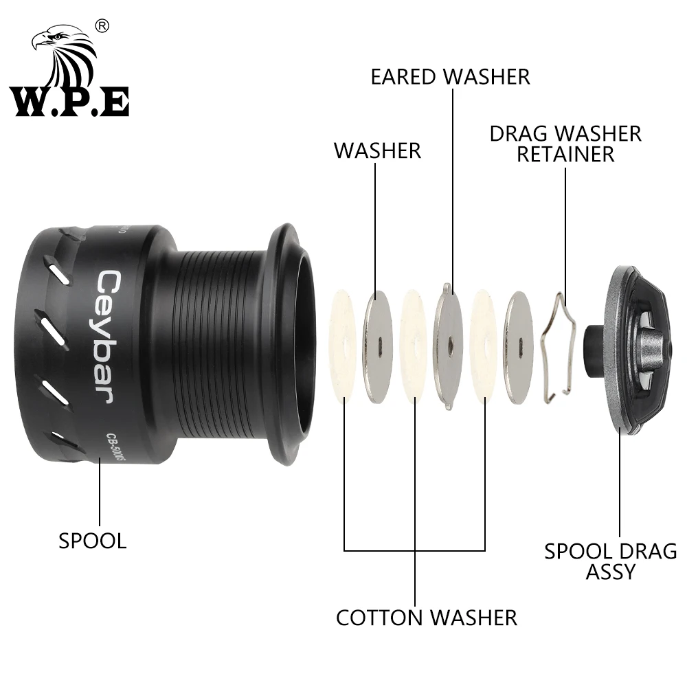 W.P.E CEYBAR-carrete de pesca giratorio 7 + 1 BBs, alta relación de transmisión 5,1: 1 4000-6000, carrete de línea de Metal completo, alimentador de carpa, aparejos de carrete de pesca - imagen 2