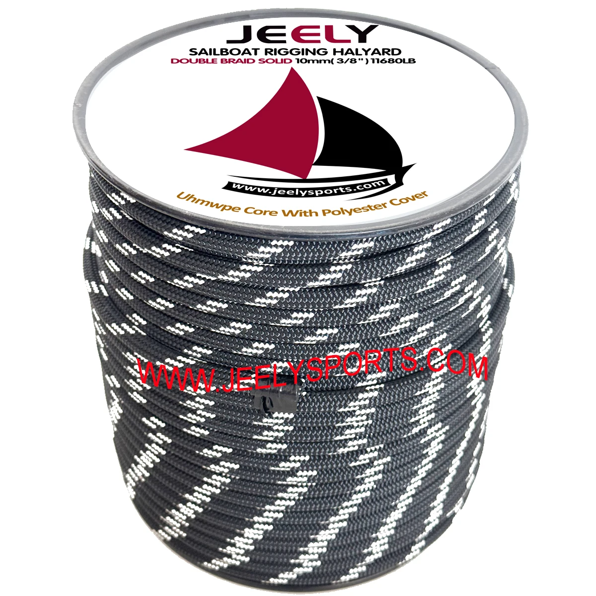 Todos los tamaños 4-14 mm por 30 m UHMWPE Core Chaqueta de poliéster Cuerda de velero trenzada doble - imagen 5