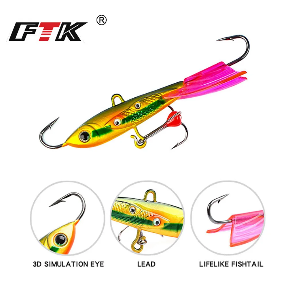 FTK-señuelo de pesca en hielo para invierno, 1 piezas, 10g/20g, ojo 3D, cebos artificiales, Wobblers para artículos de pesca Mormyshkas - imagen 5