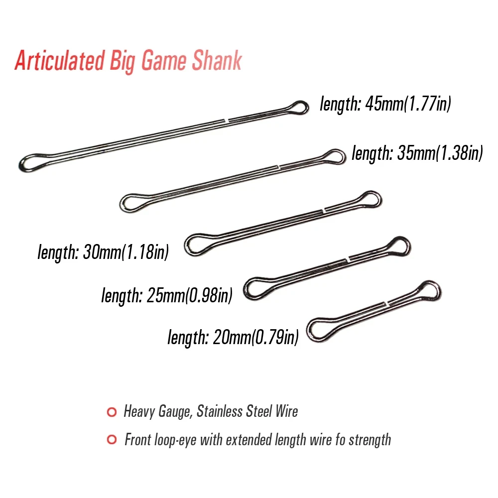 [20 piezas] máscara esculpida, Material para atar moscas, mango de gancho, columna de pescado articulada, 10mm, 15mm, 20mm, 25mm, 30mm, 35mm, 40mm, 45mm, 50mm, 55mm - imagen 5