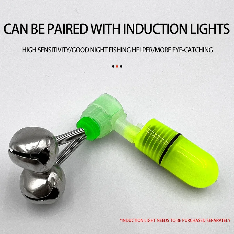 Accesorios de pesca de 5 piezas, alarma de mordida de caña, campanas de Clip con doble mordida, indicador de pesca, campanas de alarma de cebo de pescado - imagen 2