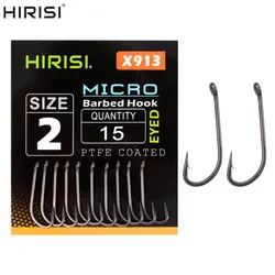 Hirisi X913 anzuelo carpa PTFE carbono vástago largo micro púas