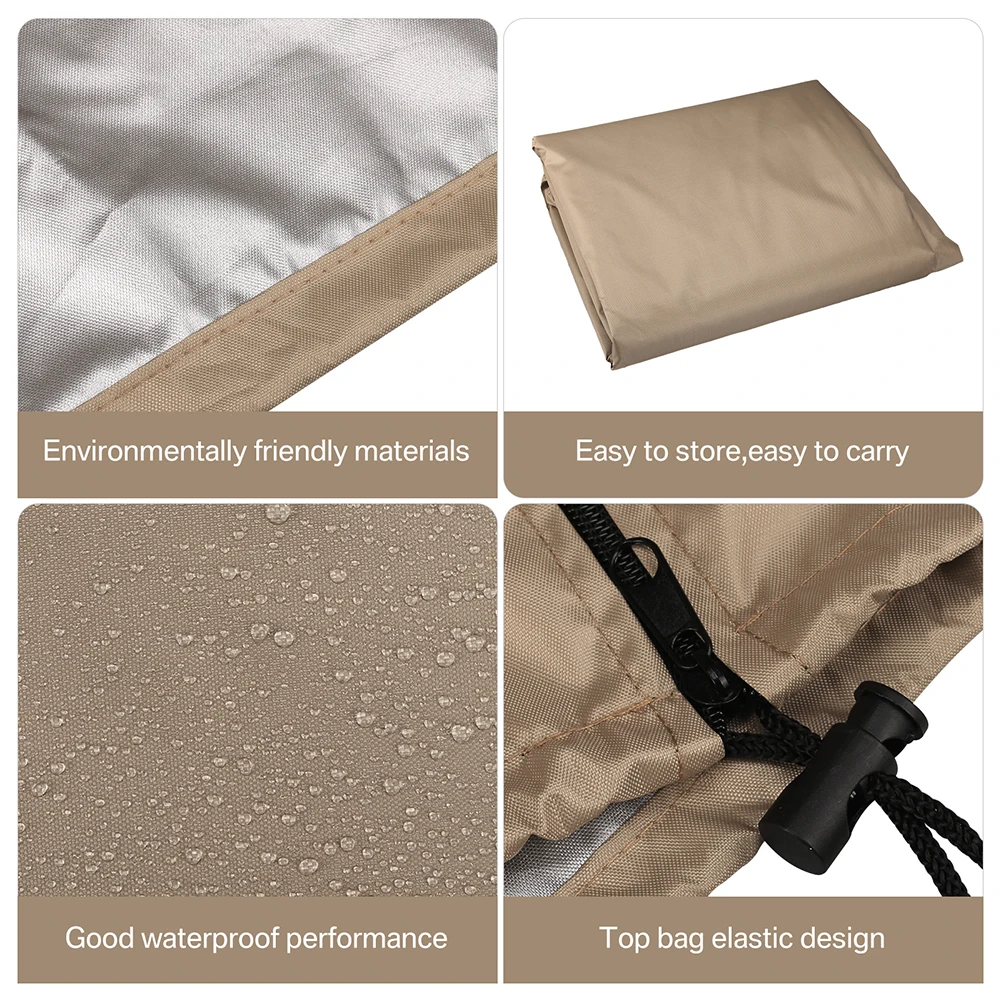Funda impermeable para silla de huevo colgante para Patio, funda para silla de huevo oscilante a prueba de viento, funda para silla de huevo con cremallera y cordón de dobladillo ajustable - imagen 3