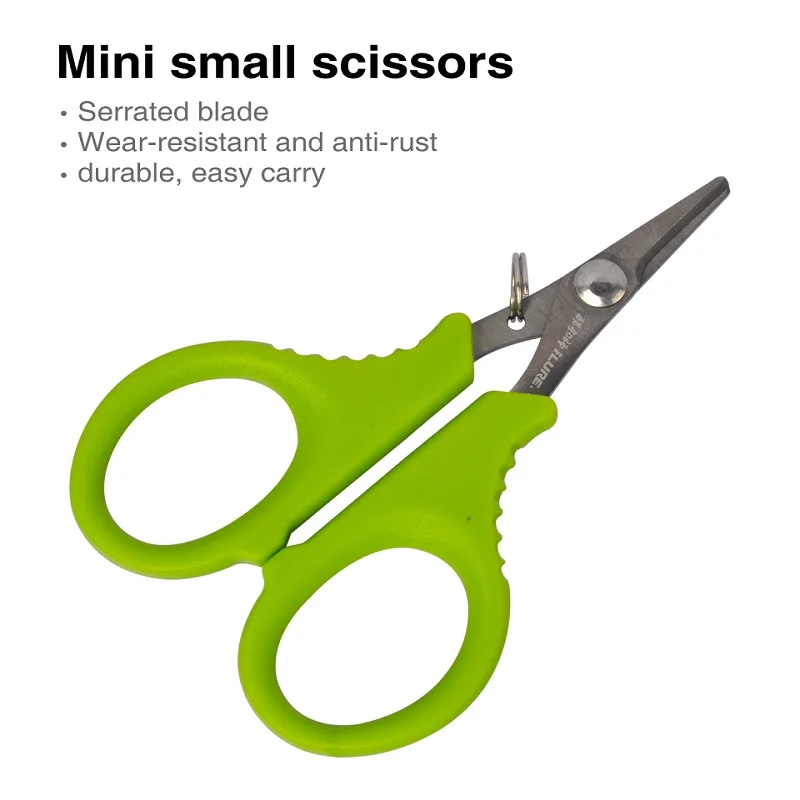 Mini tijeras de uso de pesca, tijeras portátiles de acero inoxidable, corte de alicates, línea trenzada de PE, accesorios para cortapelos de pesca para viajes al aire libre - imagen 5