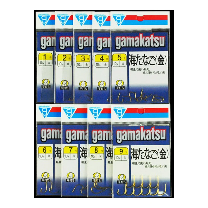Anzuelos de Pesca de Mar dorado Gamakatsu, acero de alto carbono, anzuelos afilados, señuelo de púas, barco, gusano de playa, hecho en Japón - imagen 5