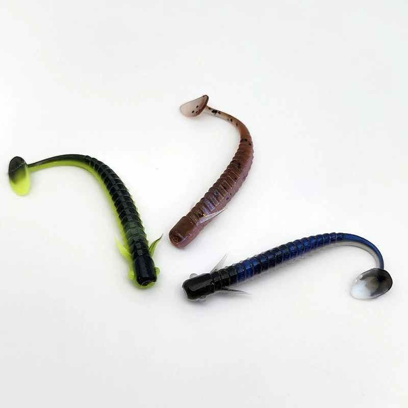 Señuelo de pesca suave con caja, cebo de silicona, Swimbait Streamer, cuchara de Pesca de Mar, 7,5 cm, juego Wobbler, 10 unids/lote por paquete - imagen 4