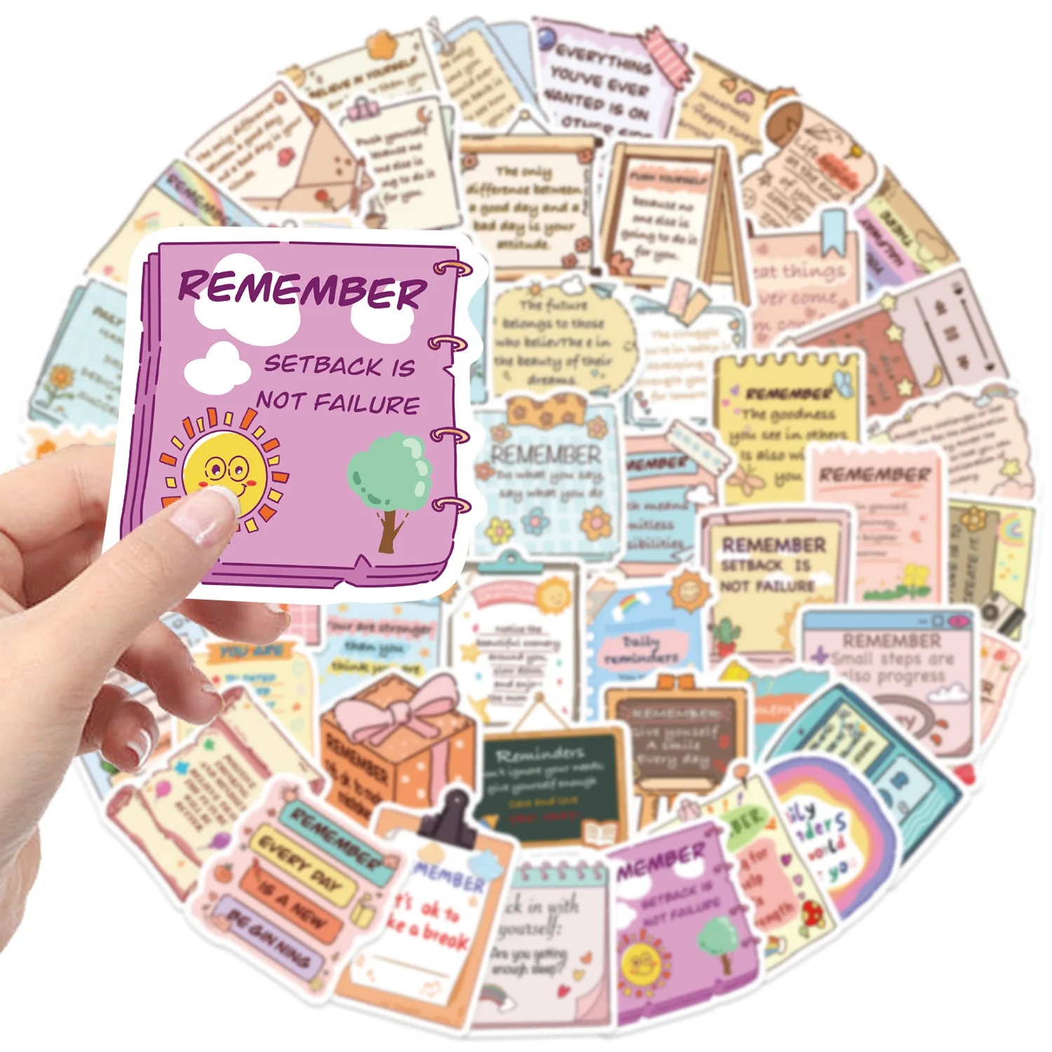 50 Uds pegatinas de grafiti inspiradoras motivacionales DIY teléfono guitarra portátil maleta taza pegatinas impermeables - imagen 5