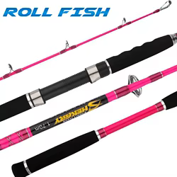 ROLLFISH-caña de pescar giratoria para barco oceánico, caña de pescar con señuelo de agua salada de fibra de carbono, 2 secciones, 1,7 M/5,57 pies para pesca de lubina