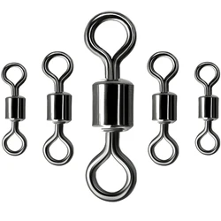 50 unids/lote pesca giratoria Snap # 10- # Conector de pesca de acero inoxidable con rodamiento de bolas 3/0