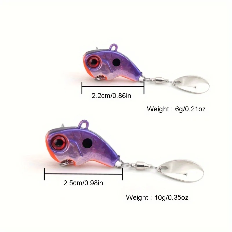10 unids/caja 0,21 Oz/0,35oz Kit de Señuelos de Pesca Metal VIB cebo Artificial hundimiento Spinner cuchara Señuelos de Pesca plantillas aparejos de pesca - imagen 2