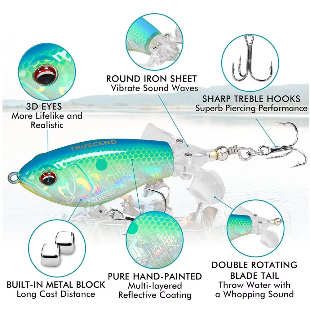 Señuelo Topwater Whopper Plopper flotante sin labios para lubina - imagen 5