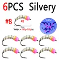6pcs Silvery Size 8