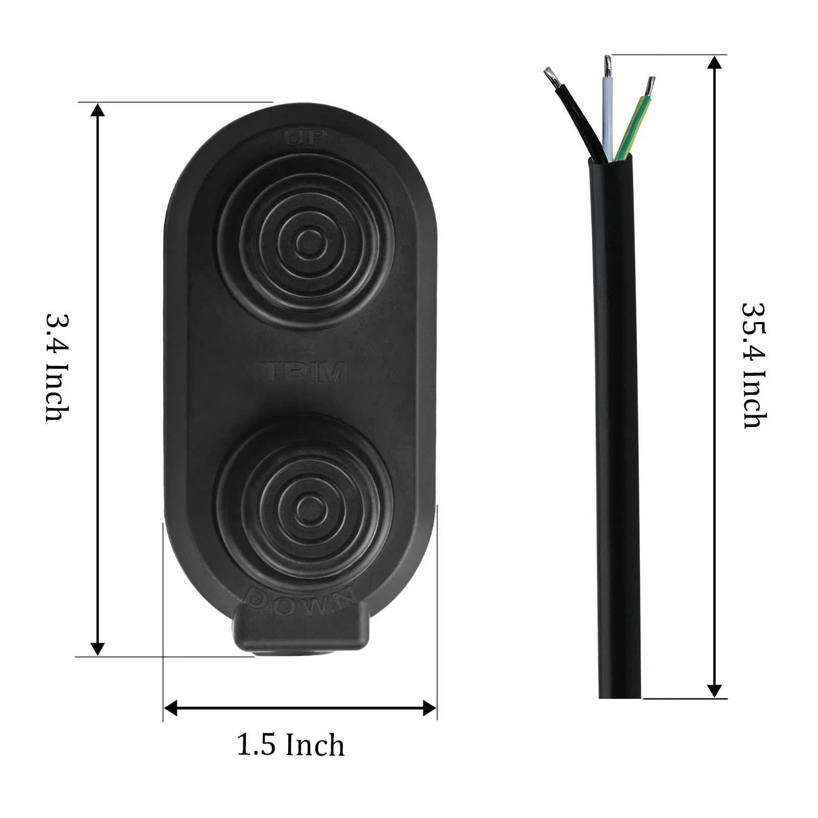 1 uds/2 uds interruptor de Control de ajuste de popa de barco negro nominal a 8A interruptor de ajuste de inclinación - imagen 3