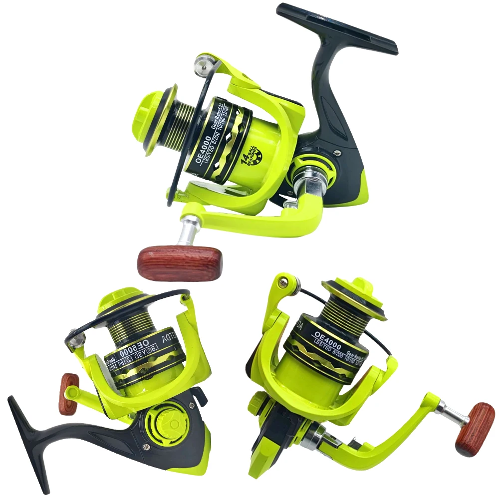 Carrete de pesca de carpa serie OE2000-7000, carrete de Metal de 8KG de arrastre máximo, equipo giratorio de agua dulce y salada, relación 5,2: 1 para pescadores principiantes - imagen 4