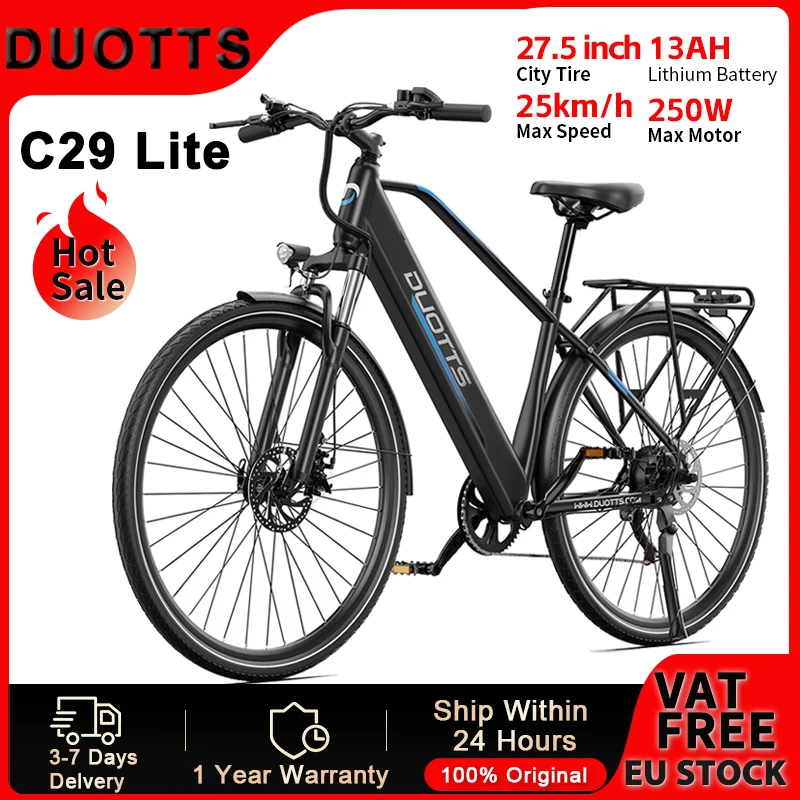 Bicicleta Eléctrica Urbana DUOTTS C29 Lite – Frenos disco