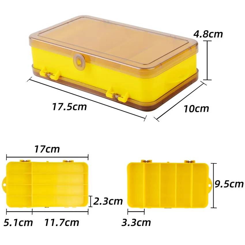 Cajas de Señuelos de Pesca, caja de aparejos de almacenamiento grande, estuche abierto de doble cara, compartimentos, contenedor, cebos, juego de Accesorios, herramienta de Pesca - imagen 3