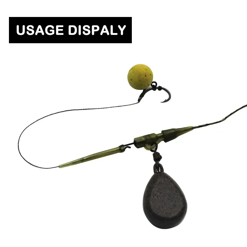 Juego de 20 Clips de plomo de seguridad para pesca de carpa con mangas de goma de cola, se pueden caber con giratorios, tamaño 8, accesorios para aparejos de pesca de carpa - imagen 4