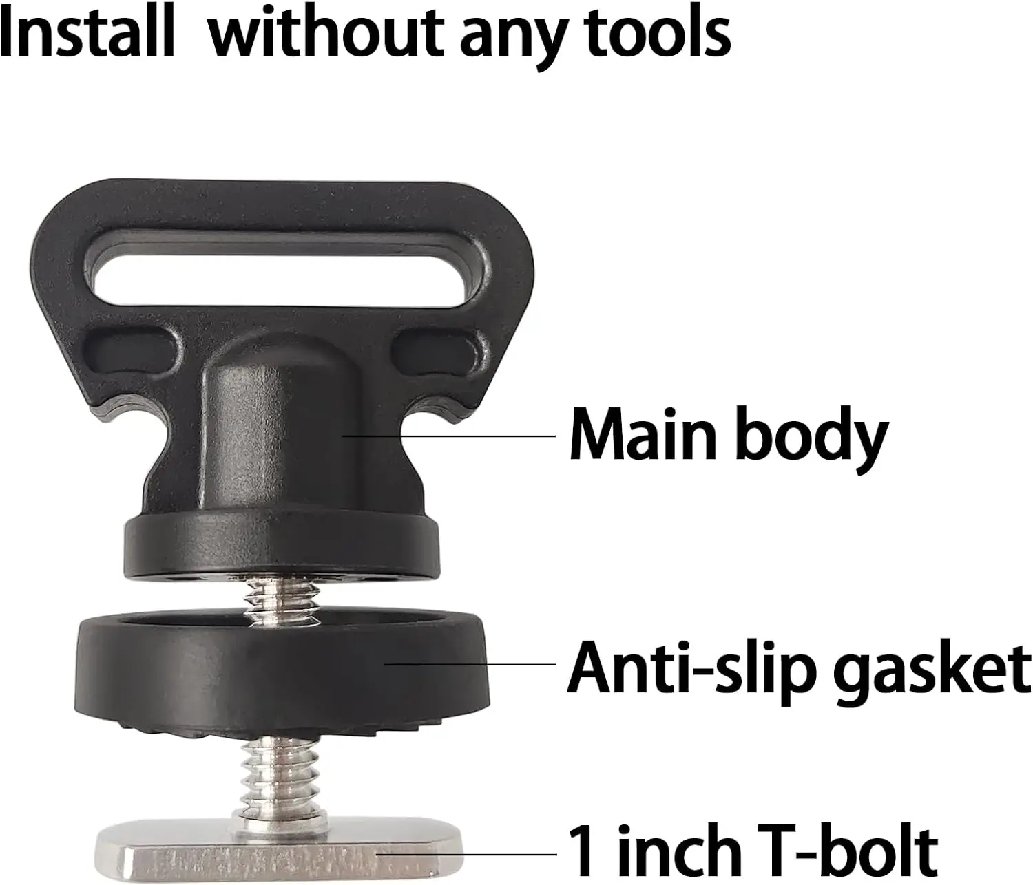 Aventik-amarres verticales para pista de Kayak, accesorios para pista de 2 piezas, color negro - imagen 2