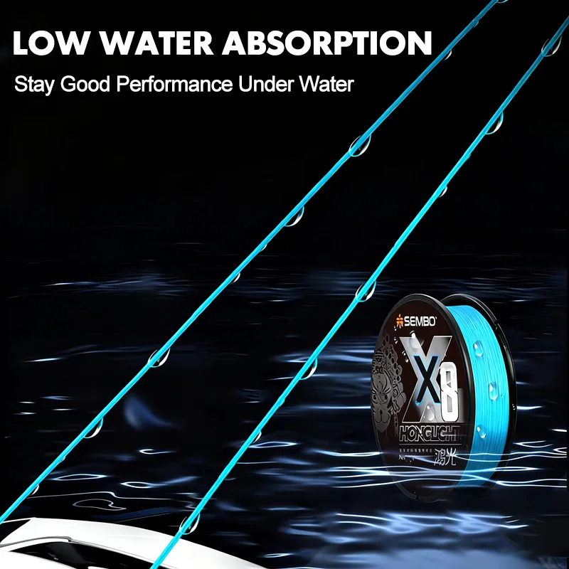 Línea de pesca trenzada VIKINGAR X8, trenza de 8 hebras, 100m, 200m, 500m, línea de PE Hongguang, multifilamento Ultra suave, línea de pesca japonesa - imagen 5