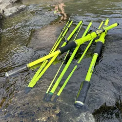 Nuevo Caña de pescar de 4 secciones, duradera, portátil, para viaje, fundición giratoria, 1,8 m, 2,1 m, señuelo ultraligero