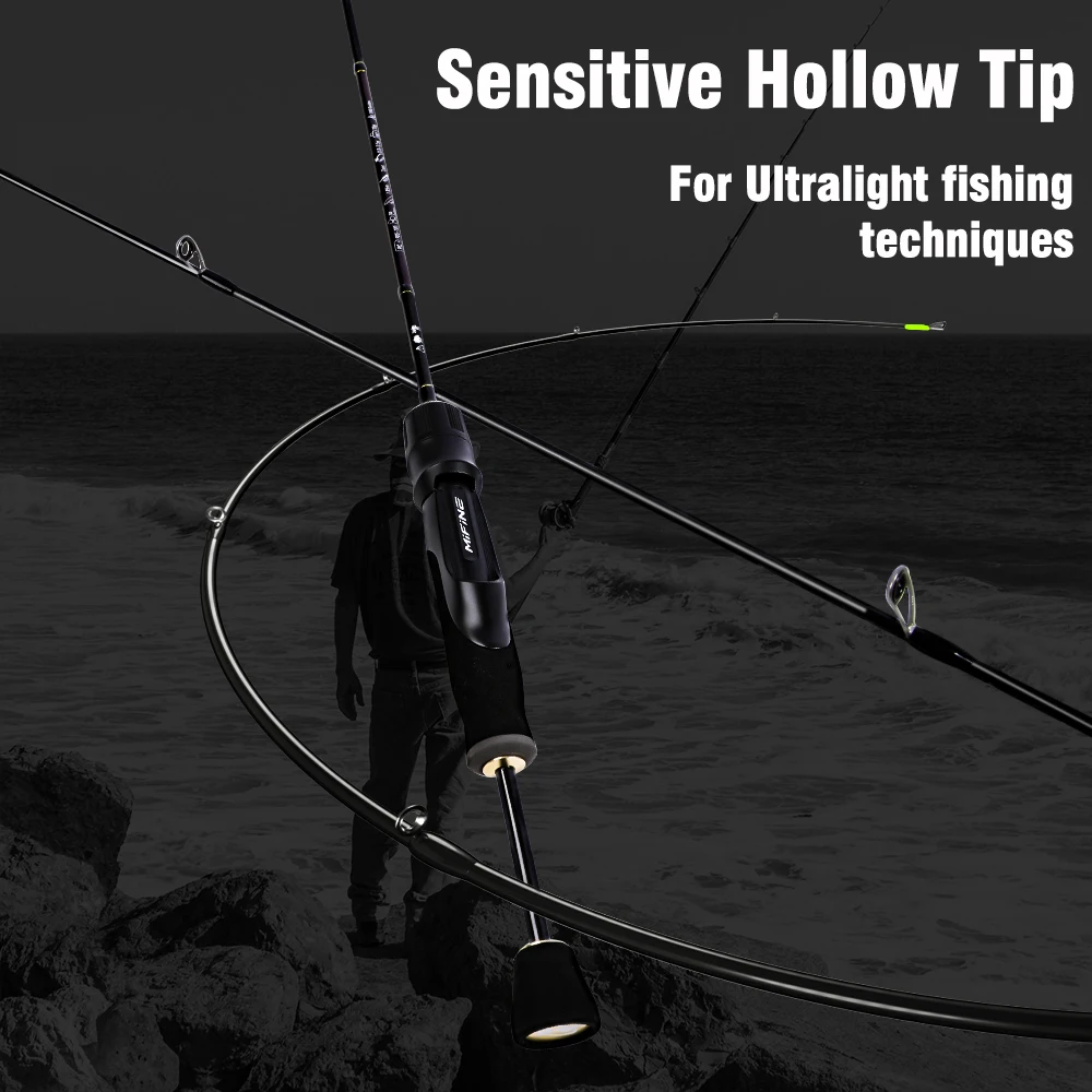 MIFINE PEGASUS UL-caña de pescar giratoria ultraligera, señuelo de 0,8-3,5G, 30T, anillos Fuji/RA de fibra de carbono, puntas huecas para pesca de trucha - imagen 4