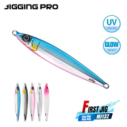 JIGGING PRO plantilla de Metal 30g 40g 60g 80g señuelo de Jigging de fundición larga Señuelos de Pesca de Jerking rápido aparejos de pesca de agua salada