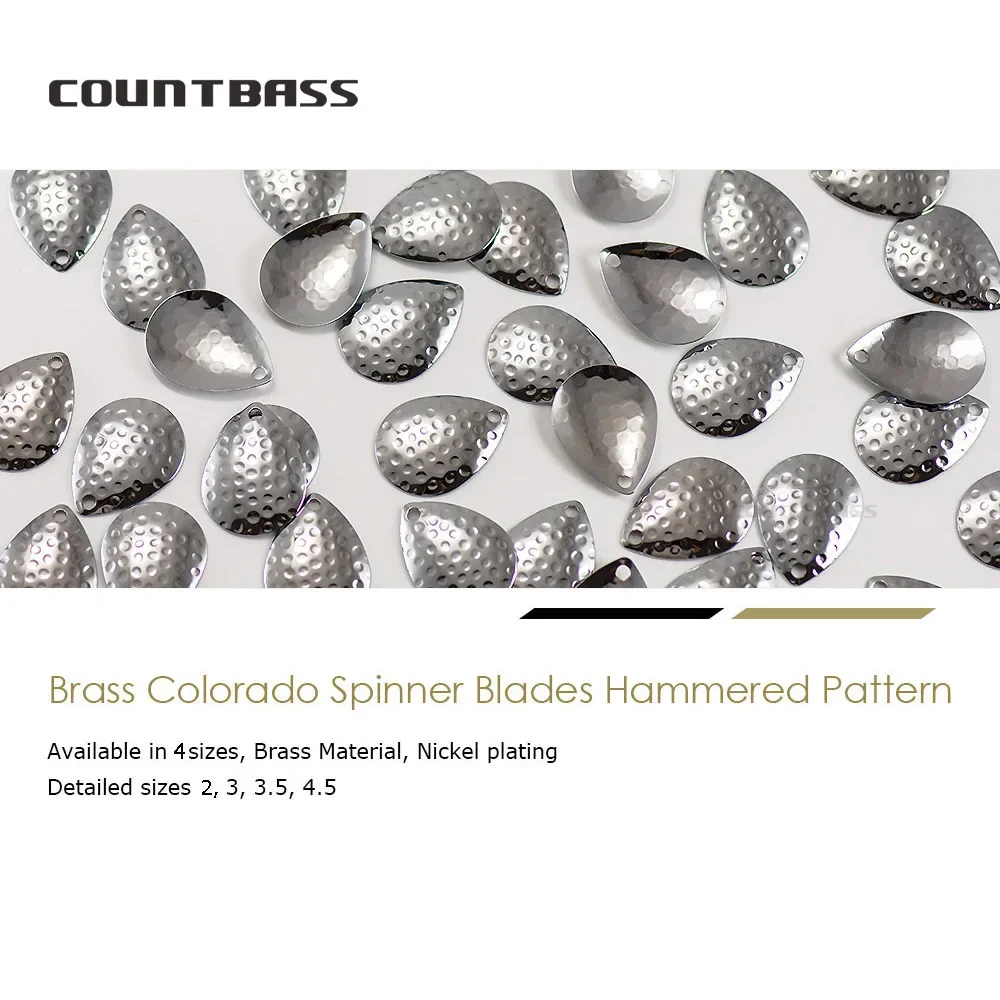 Countbass 50 Uds tamaño 2-4,5 níquel latón martillado Colorado Spinner cuchillas calidad superior aparejos piezas artesanales - imagen 2