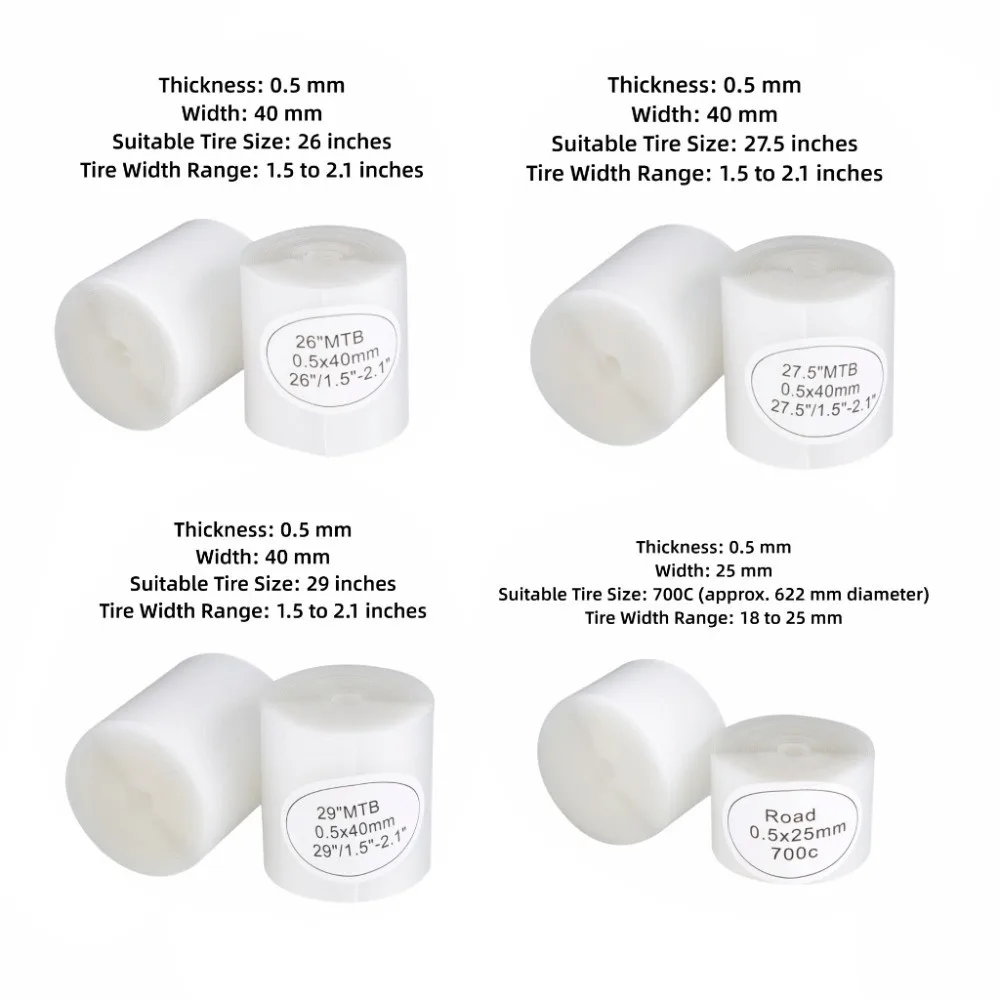 Revestimientos ligeros para neumáticos de bicicleta, cinturón transparente de alta resistencia a prueba de pinchazos, varios tamaños disponibles, 2 uds. - imagen 5
