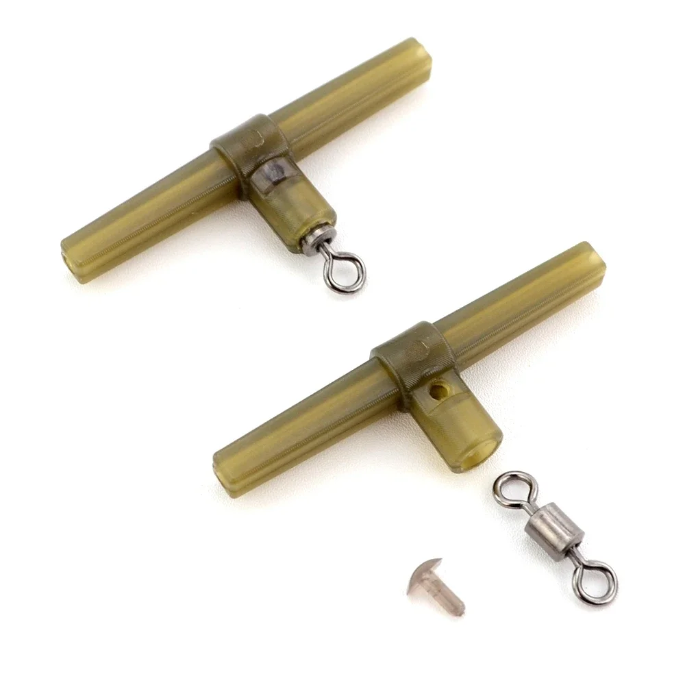 Manga antienredos para pesca de carpa, goma de cola giratoria de cambio para línea de líder, aparejo de pelo, accesorios de pesca, 10 Uds. - imagen 4