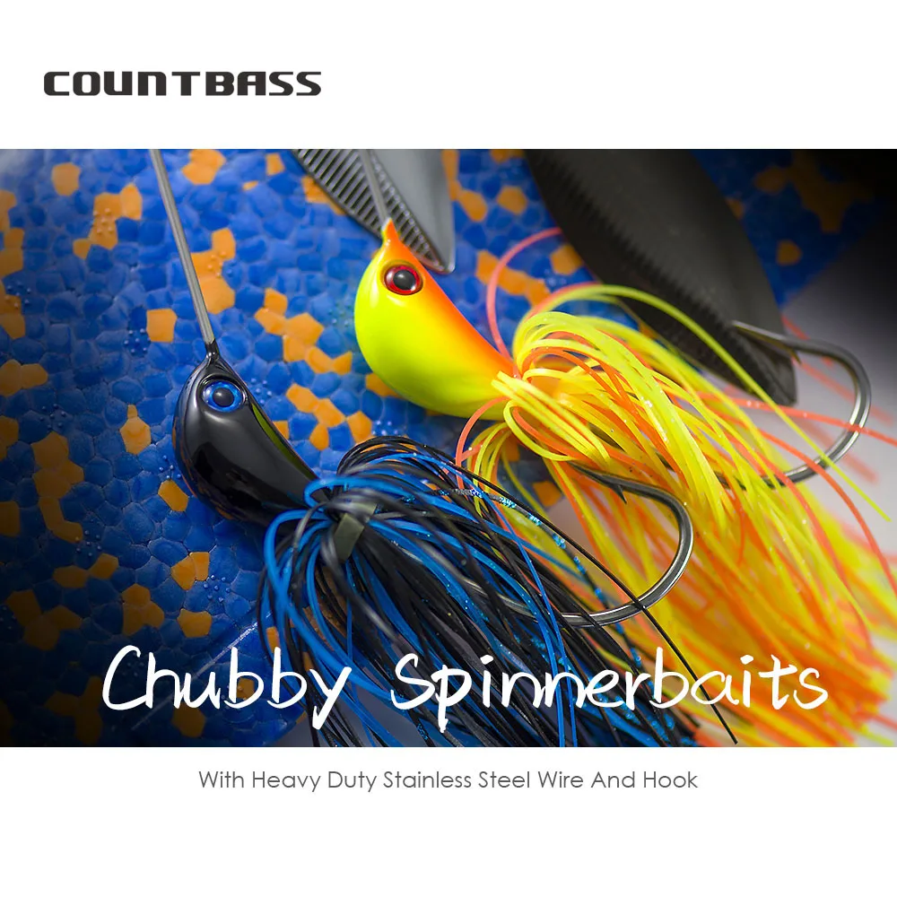 COUNTBASS-cebos giratorios de 3/4oz con gancho de acero inoxidable 6/0, Señuelos de Pesca de lubina, falda de silicona, cebo de alambre - imagen 2