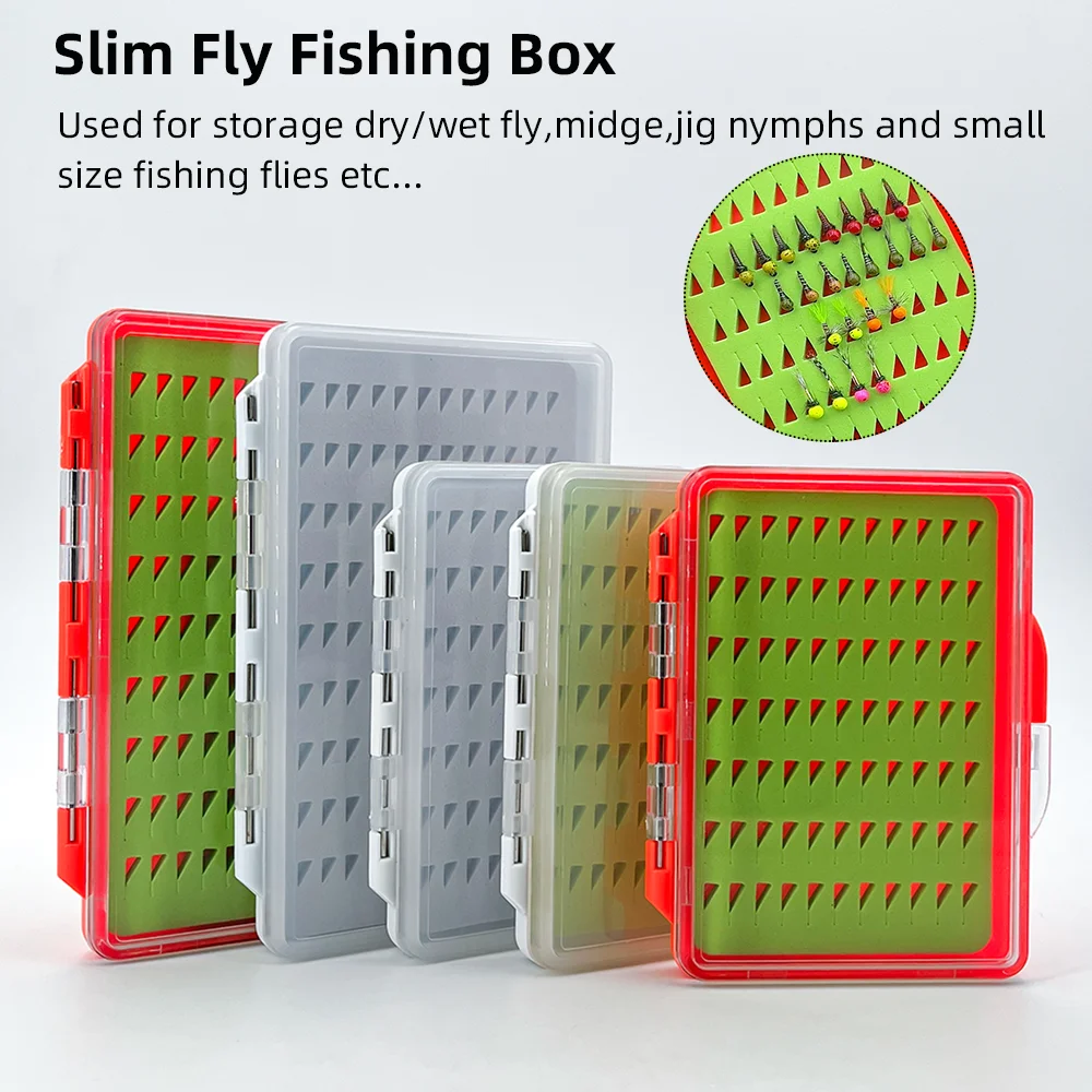 Wifreo, 1 unidad, caja de pesca con mosca ultrafina con estuche de almacenamiento de espuma EVA para Midge Jig Ninfa, anzuelo de pesca con mosca seco/húmedo, señuelo para trucha - imagen 3