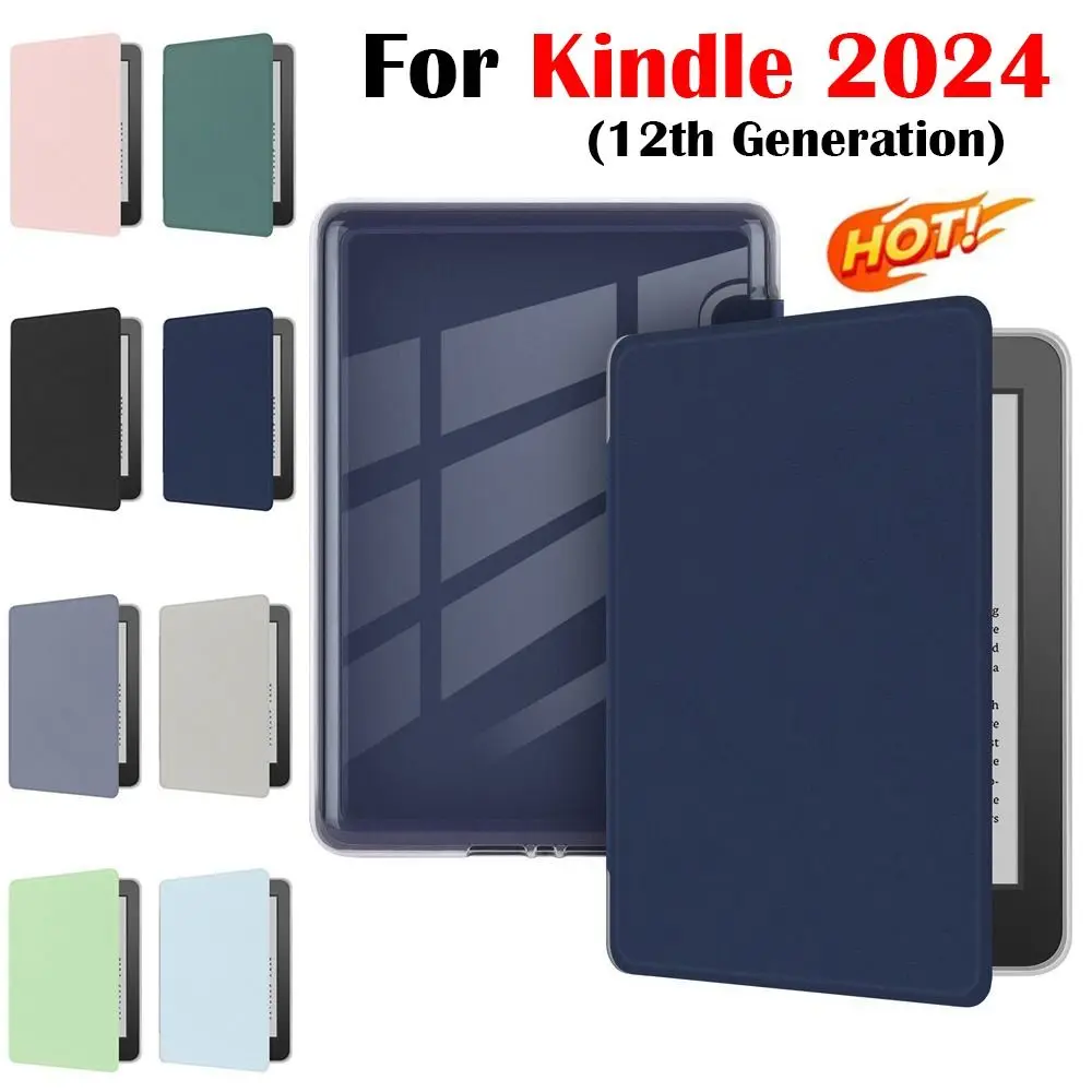 Funda de cuero para Kindle Basic 2024 – Encendido y apagado automático