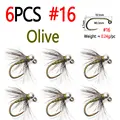 6PCS Olive Size 16