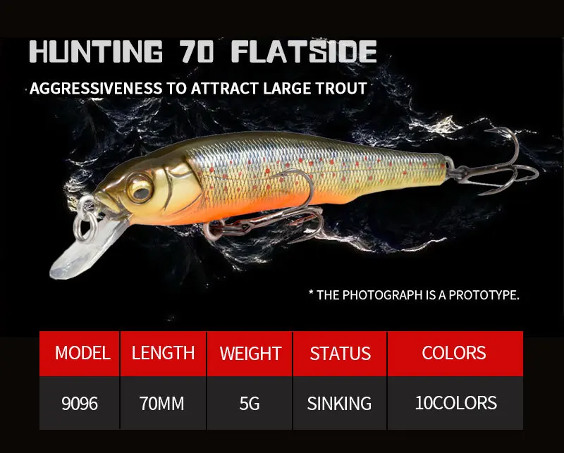 Señuelos de pesca de pececillo que se hunden, 1 piezas, 70mm, 5g, cebo duro de plástico Artificial para trucha, aparejos de pesca de lubina - imagen 3