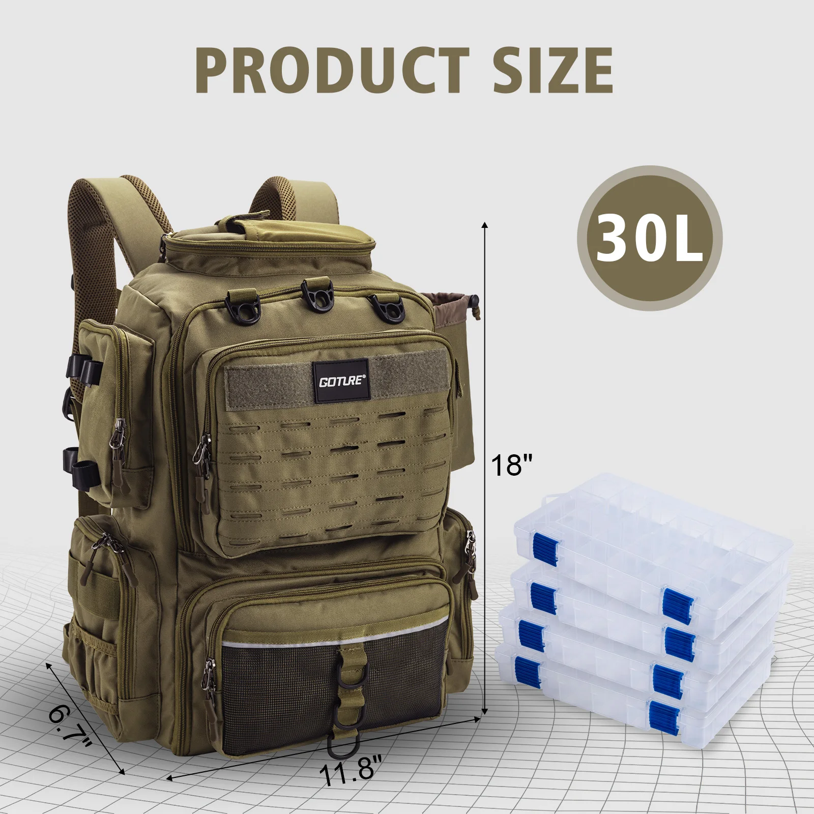 Goture Mochila de pesca impermeable multiusos - imagen 5