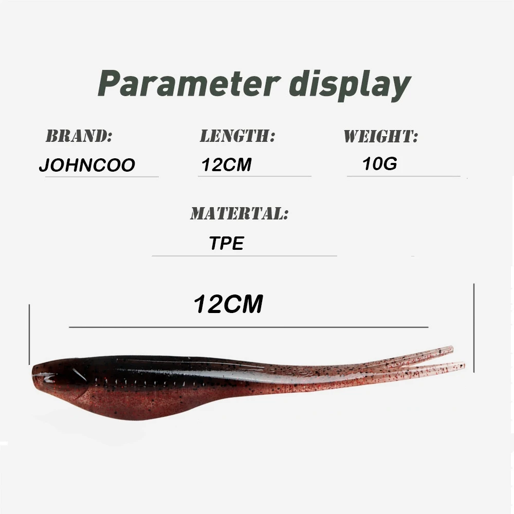 Señuelo flotante de plástico blando para saltar, plástico blando, 5 unids/lote, 12cm, 10gm, TPR, toma de caída, cebo blando, señuelo de pesca, tiro de gota - imagen 2