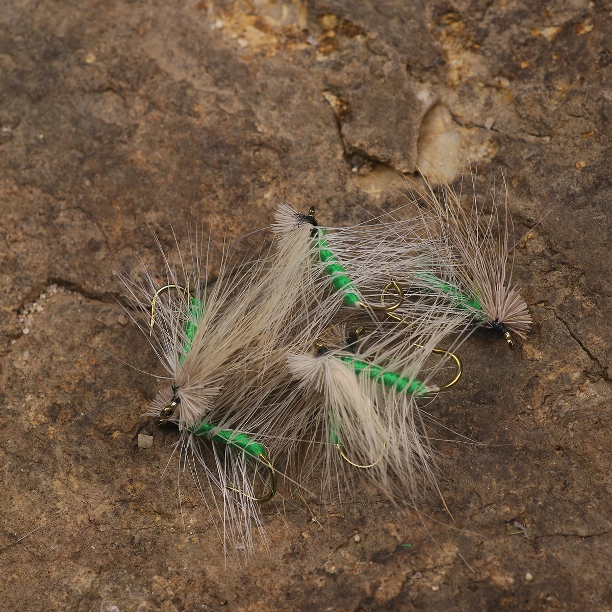 Wifreo 10PCS 10 #   Cuerpo verde pelo de alce Caddis moscas de pesca con mosca cebos de insectos artificiales trucha Panfish perca cebos de señuelo de pesca - imagen 5