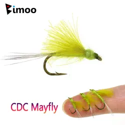 Bimoo 6PCS # 12 # 14 # 16 CDC ala de plumas mayfly Natural suave Hackle mosca seca Rocky River trucha gris perca pesca moscas señuelos