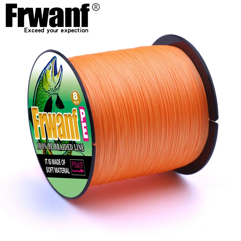 Frwanf-sedal de pesca trenzado de 8 hebras, línea de pesca trenzada de 300M, color naranja, para agua salada, Sedal japonés de PE, multifilamento, novedad - imagen 5