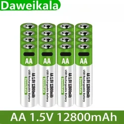 Pila AA recargable USB 1.5V 12800 mAh Li-ion con cable Type-C
