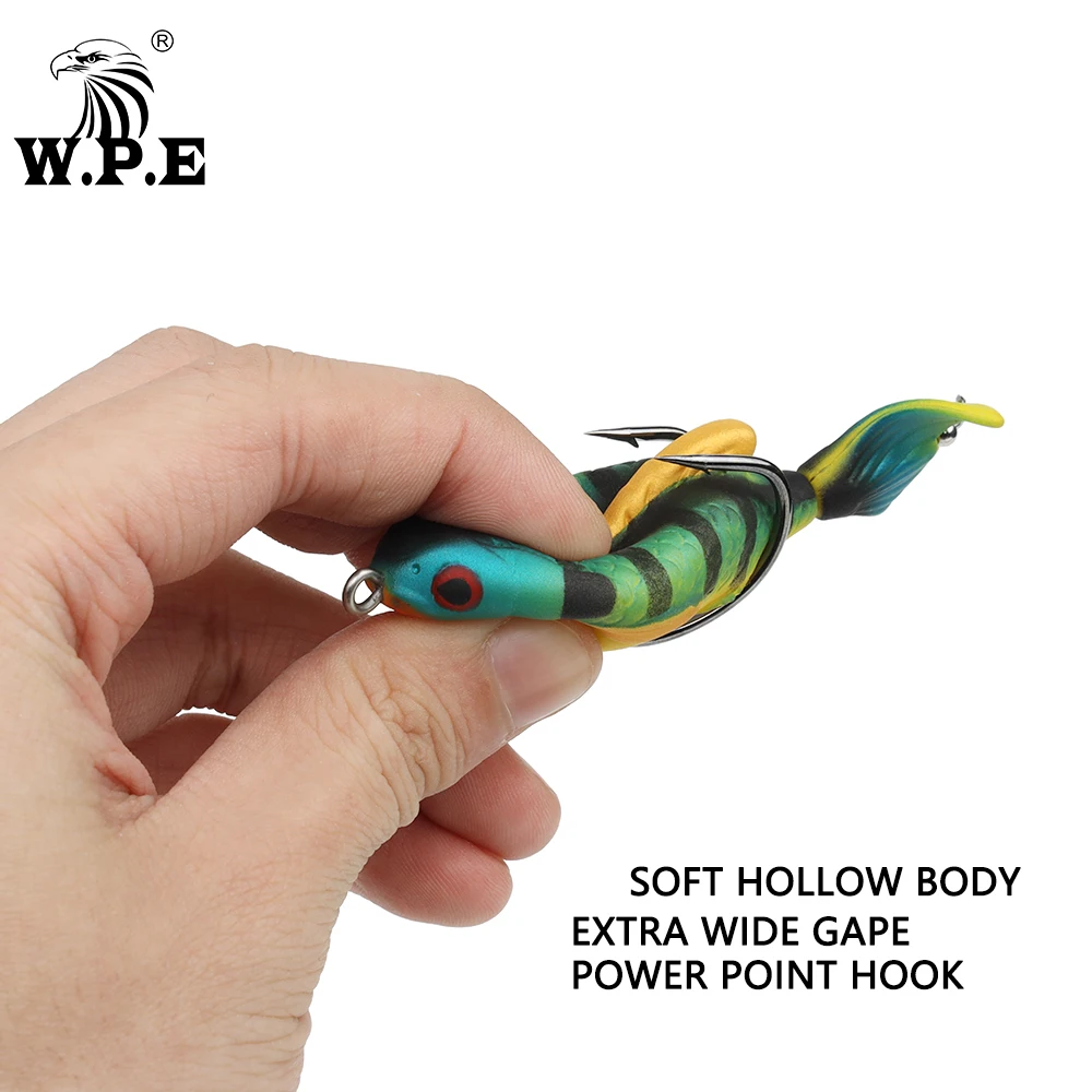 W.P.E 1 Uds. Señuelo de Pesca 75mm 10 colores señuelo suave falso señuelo TopWater simulación flotante cebo Artificial aparejos de Pesca Pesca - imagen 3