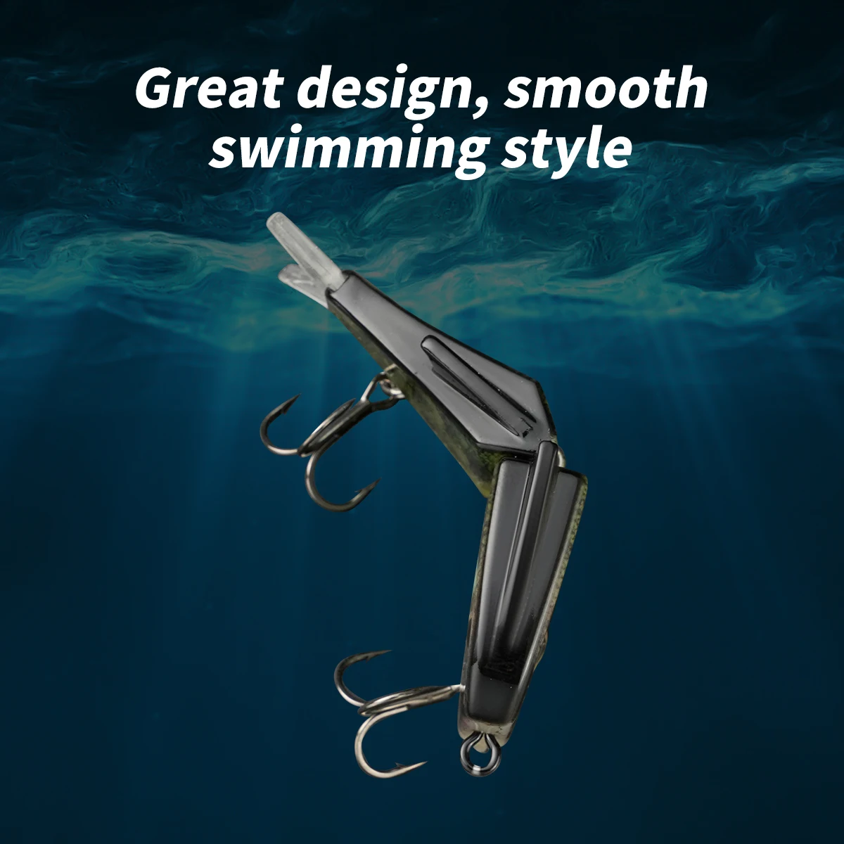 3 unids/lote Johncoo señuelo de pesca 2 secciones señuelo de pesca articulado señuelo de pesca perca señuelo wobblers pesca - imagen 2