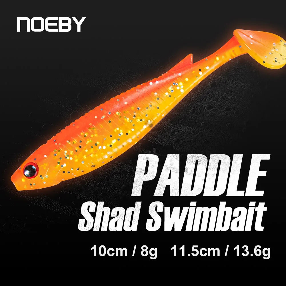 NOEBY 10cm 8g 11,5 cm 13,6g señuelo suave cebo de silicona Jigging Wobbler paleta cola Drive Shad Artificial Swimbait Pike Leurre Souple - imagen 4
