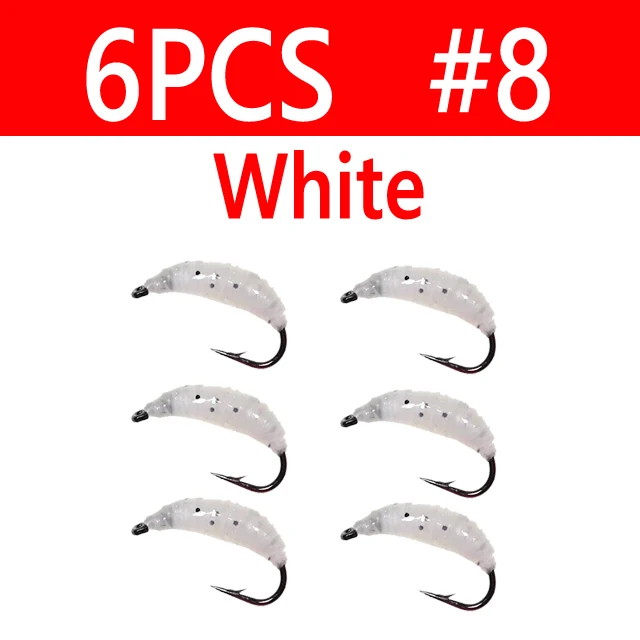 6pcs White Size 8