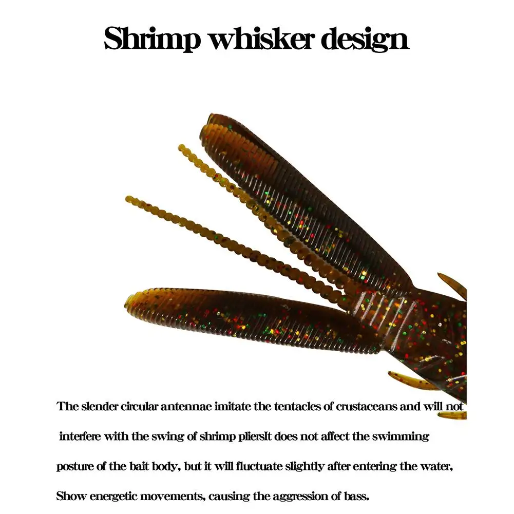 Señuelo de pesca en forma de Camarón, 6 piezas, 90mm/7,2g, cebo Artificial suave, accesorios de equipo de pesca - imagen 4