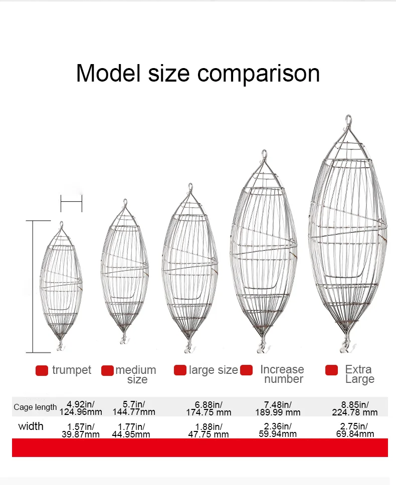 Jaula de cebo cuadrada de acero inoxidable, jaula para hacer nido en forma de oliva, jaula para pollos, jaula para camarones, jaula para cebo de peces, pesca en el mar, deep-se - imagen 3