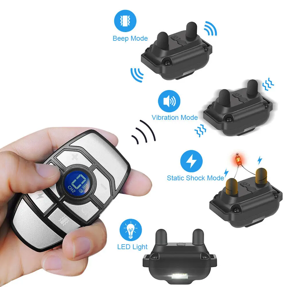 Collar adiestramiento perros control remoto – Sonido vibración choque - imagen 4