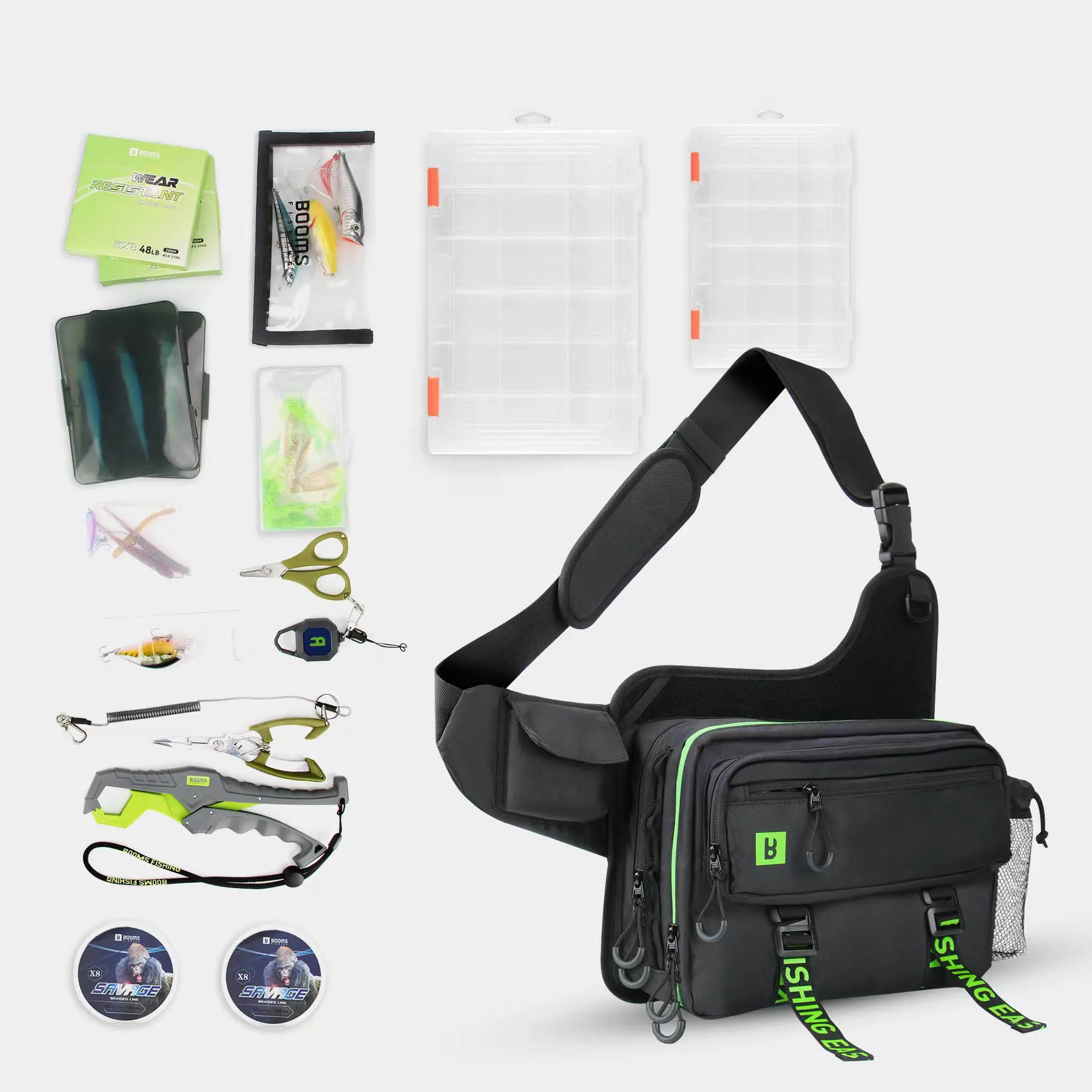 PAGEBAS Bolso de hombro multifuncional para pesca LUYA, bolso de hombro de viaje para pesca al aire libre, mochila de almacenamiento IB1 negro - imagen 3