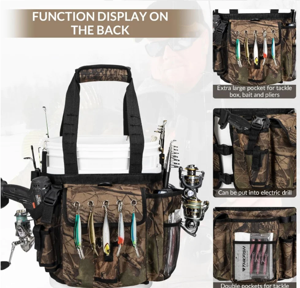 NUEVO BOLSA multifuncional con soporte para caña, bolsa de almacenamiento de carrete de aparejos de pesca, bolsa impermeable de 3 colores, bolsa de pesca resistente al desgaste - imagen 4